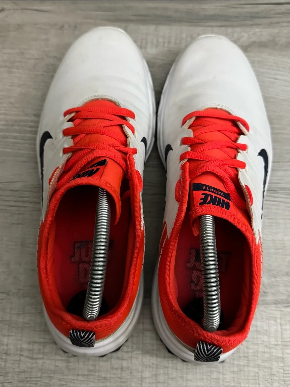 Nike FI Impact 2 Women's Golf Shoes 776093-102 Size 9 White Orange/Red Leather - Picture 8 of 13